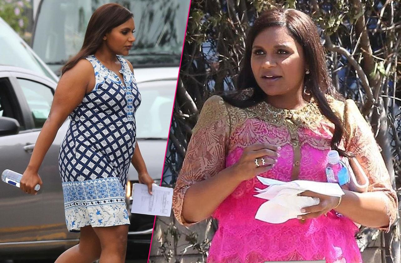 Pregnant Mindy Kaling Hides Growing Baby Bump Under Sundress