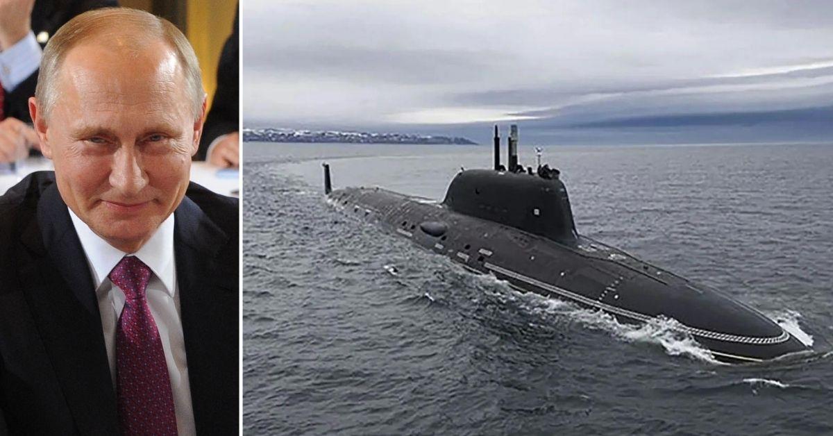 vladimir putin russian warship nuclear submarine  miles off coast us