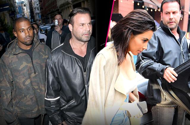 //kanye west fires bodyguard talking to wife kim kardashian pp