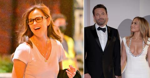 jen garner smiling new tv show photos ben affleck wedding