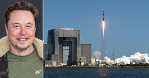 Split photos of Elon Musk, Space X