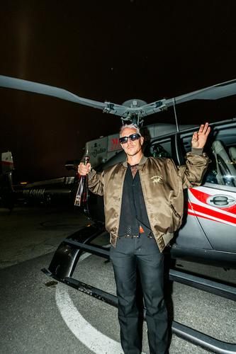 diplo celebrates with tequila don julio as they light up the strat before the big game