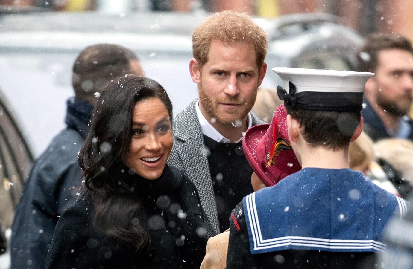 Meghan Markle Prince Harry Bristol Snow PDA