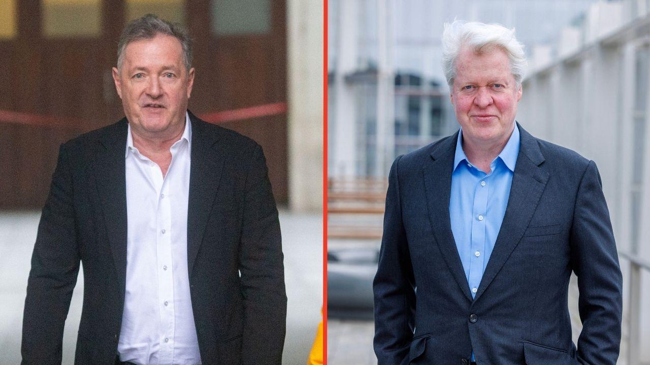 Split photo of Piers Morgan and Charles Spencer