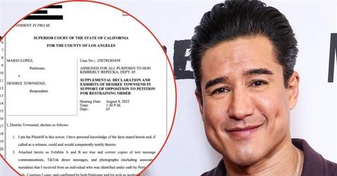 photo of Mario Lopez and court document