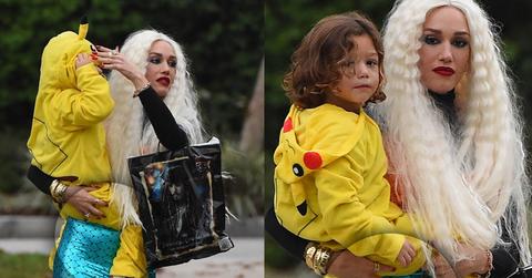 //pregnant gwen stefani hide baby bulge mermaid costume pp