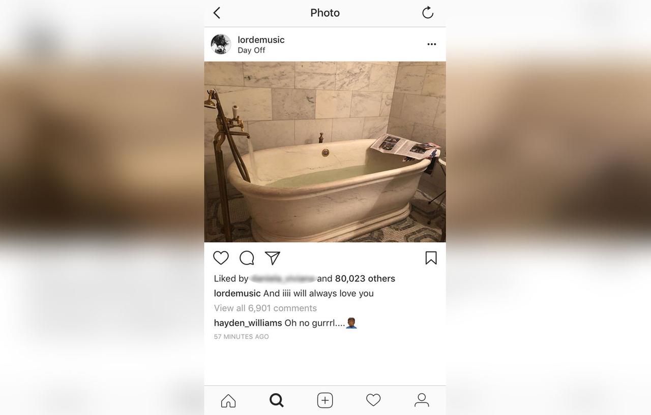 Lorde Apologizes For Whitney Houston Bathtub Photo