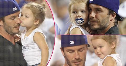 I Love My Daddy! Harper Is Adorable Kissing David Beckham At The ...