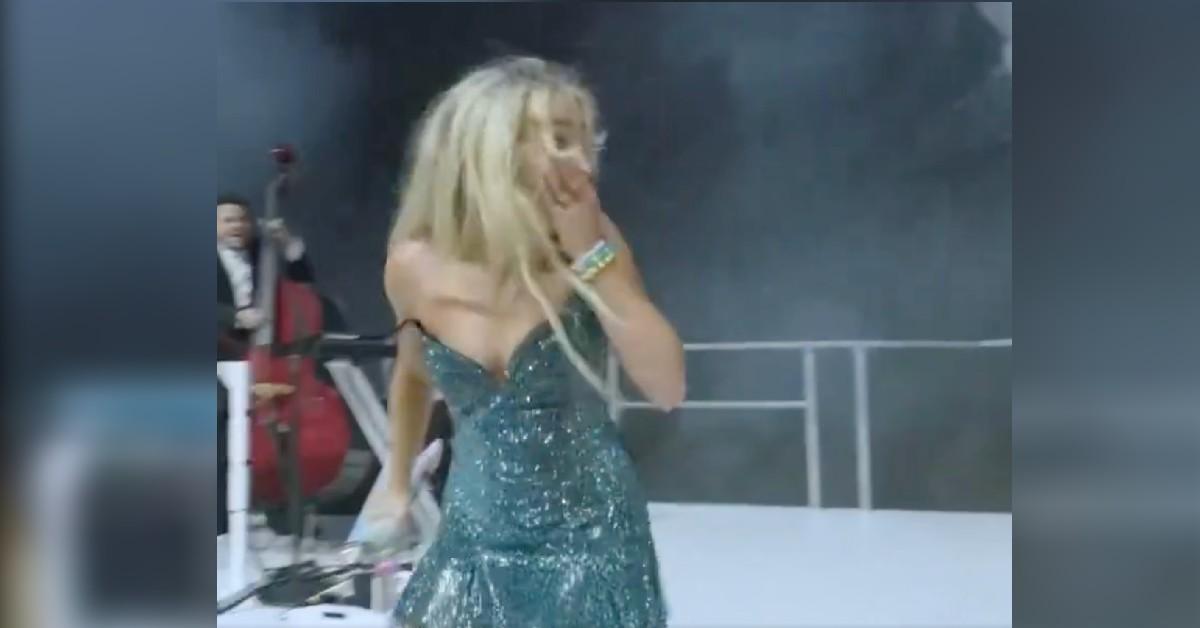 sabrina carpenter hit by pyrotechnics outside lands music festival x