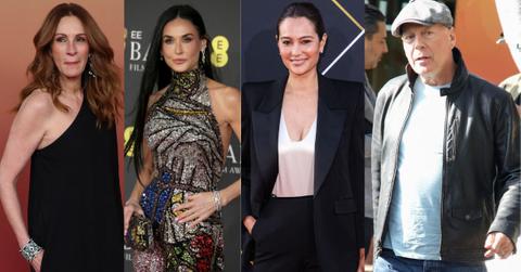 photo of julia roberts, demi moore, bruce willis and wife emma