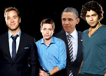 //president obama appears entourage