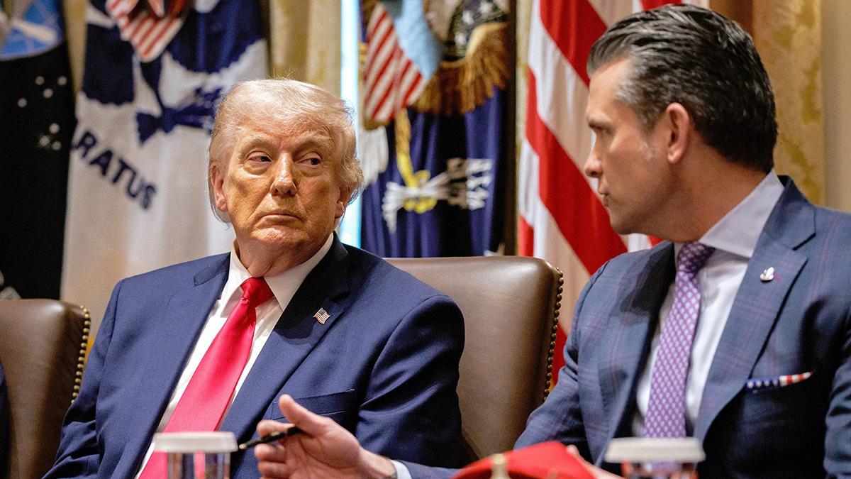 Photo of Donald Trump, Pete Hegseth