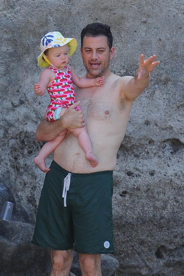 Jimmy Kimmel Shirtless Wife Daughter Jane Beach