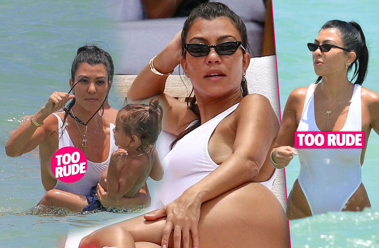 PICS] Kourtney Kardashian Swimsuit -- Star's Nipples Exposed In Miami