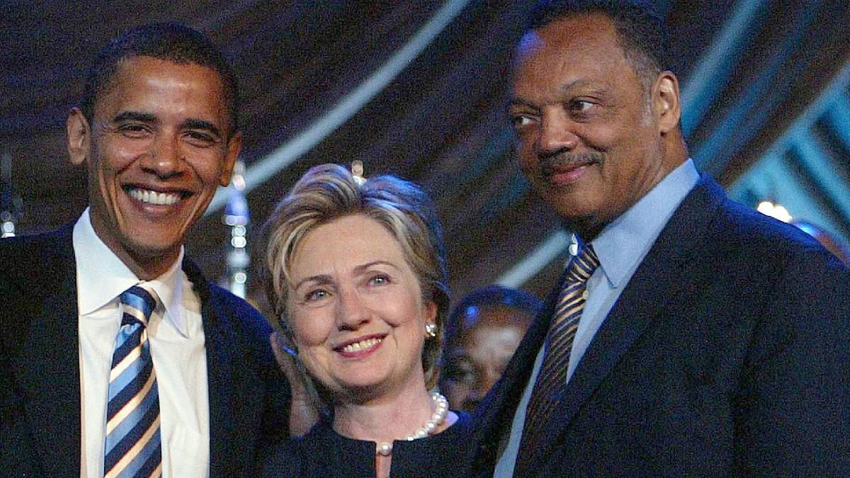 Photo of Jesse Jackson, Hilary Clinton and Barack Obama