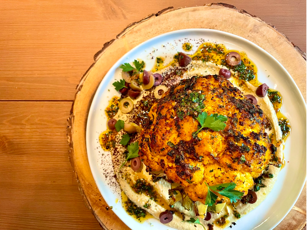 Dr. Igor’s Middle Eastern Whole Roasted Hemp Heart Cauliflower Recipe