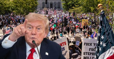 Photo of Donald Trump, protests