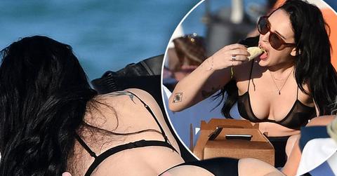 //rumer willis bikini nip slip smoking