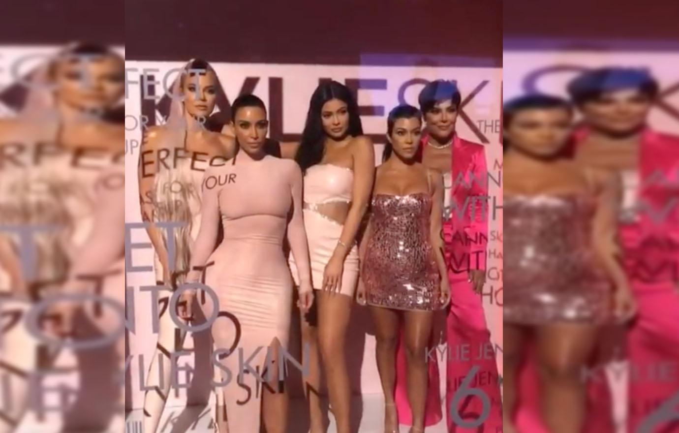 Kardashians Wear Pink For Kylie Jenner Skin Line Launch