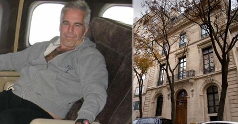 Split photo of Jeffrey Epstein, Manhattan townhouse