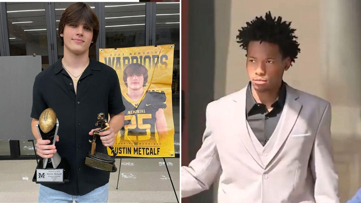 Autopsy photos of Austin Metcalf were shown to jurors, as his alleged killer, Karmelo Anthony, looked away.
