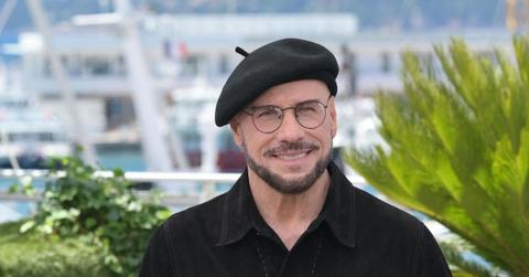 john travolta beret beard plastic face look