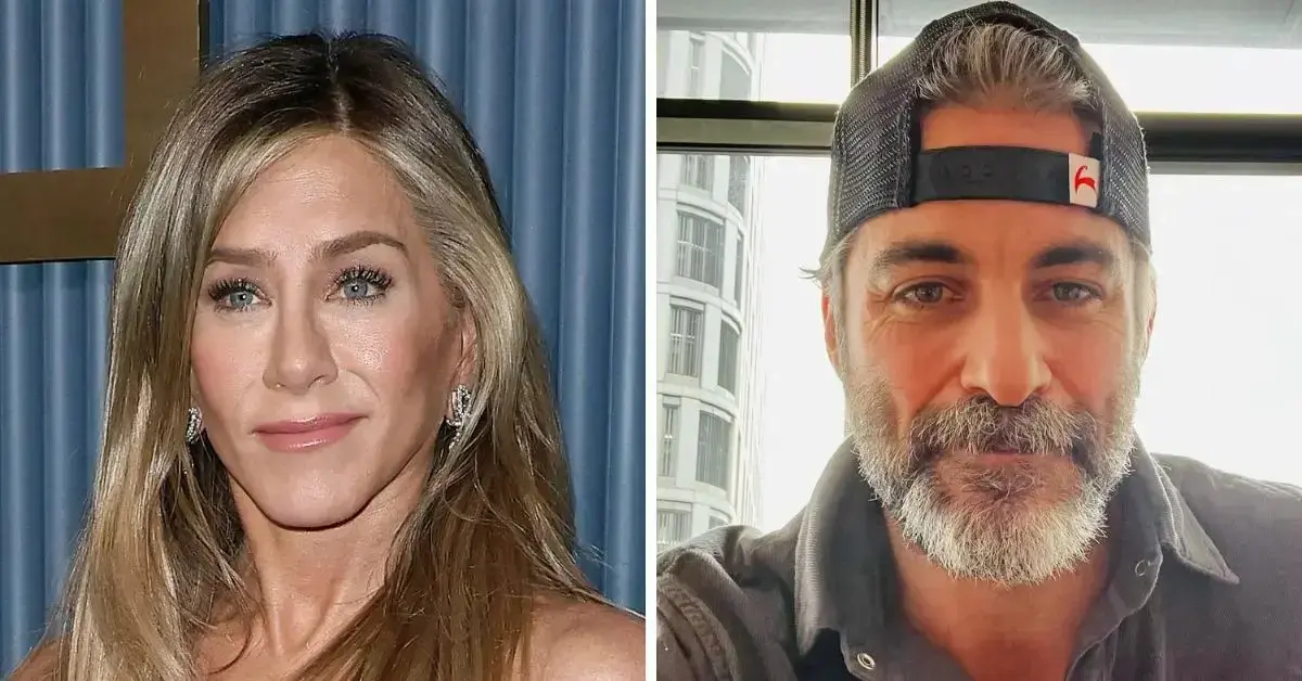 Composite photo of Jennifer Aniston and Jim Curtis