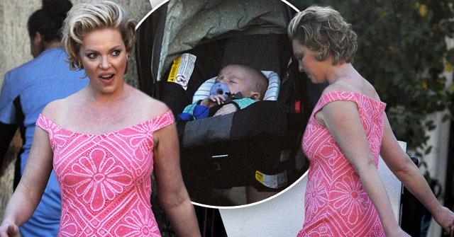 //katherine heigl baby first photo birth pink dress pp