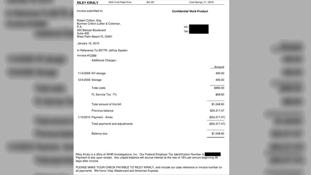 Photo of storage unit receipt