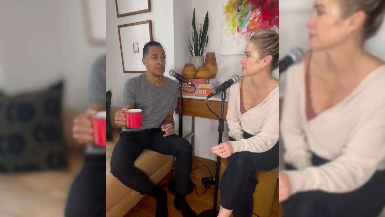 Photo from behind-the-scenes of their podcast