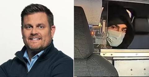 Composite photo of Brian Thompson and his shooter