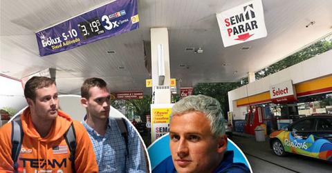 //ryan lochte gunpoint robbery scandal gas station crime scene pp