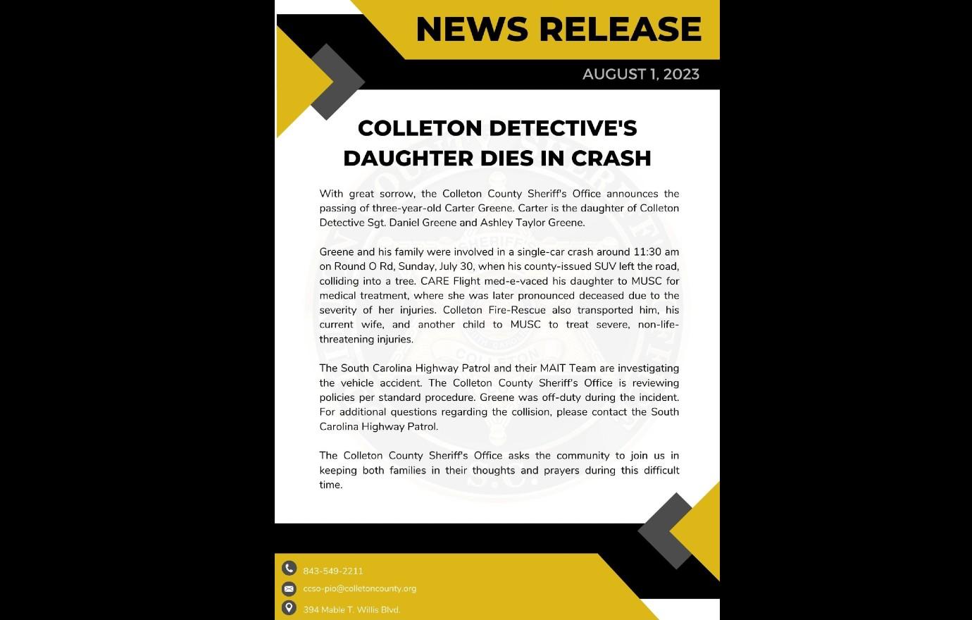 Detective in Murdaugh Investigation Loses Daughter, 3, After Crashing