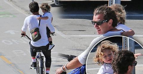 Gavin Rossdale Gwen Stefani Divorce Baby Apollo Bike No Helmet Seat