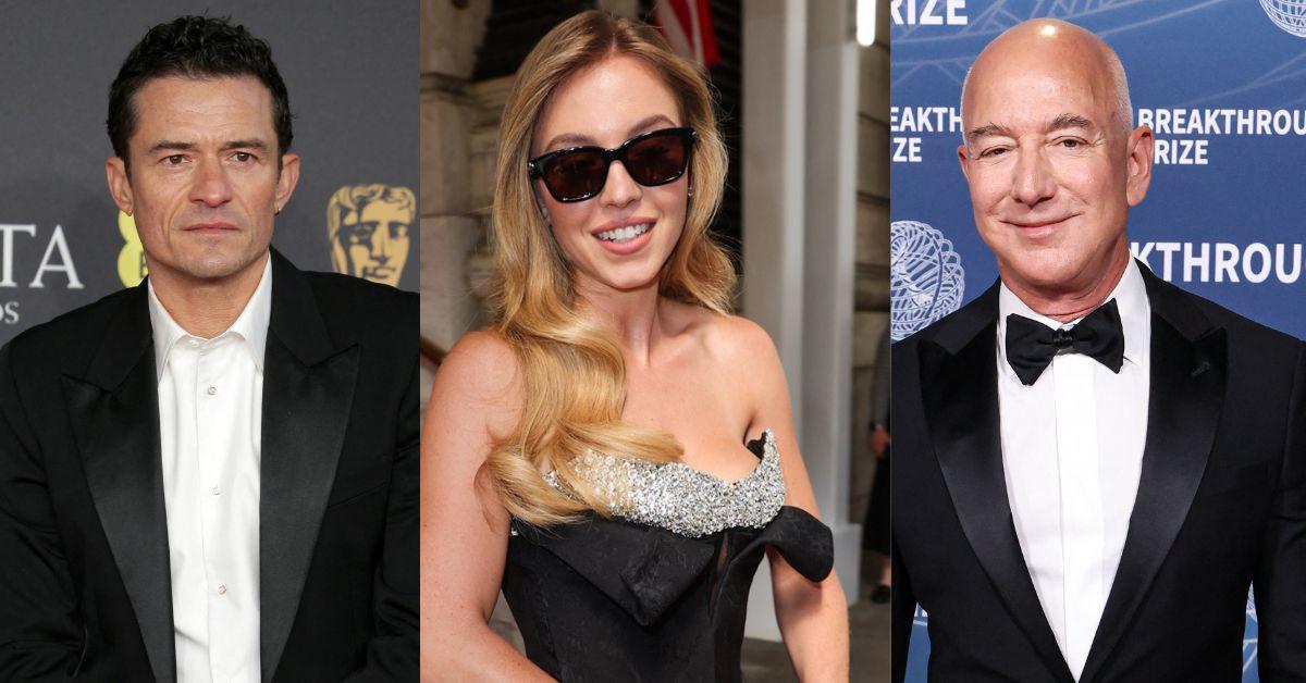 Photo of Orlando Bloom, Sydney Sweeney, and Jeff Bezos