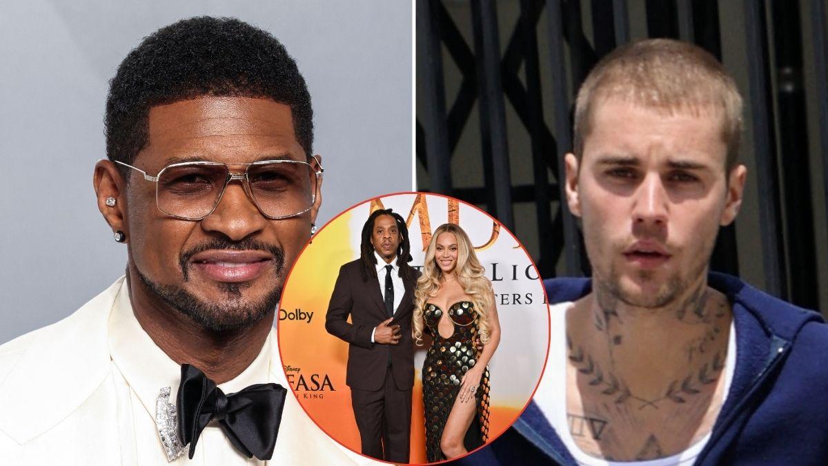 Usher denied reports of a physical clash with Justin Bieber after a heated exchange at Jay-Z and Beyonce's Oscars after-party.