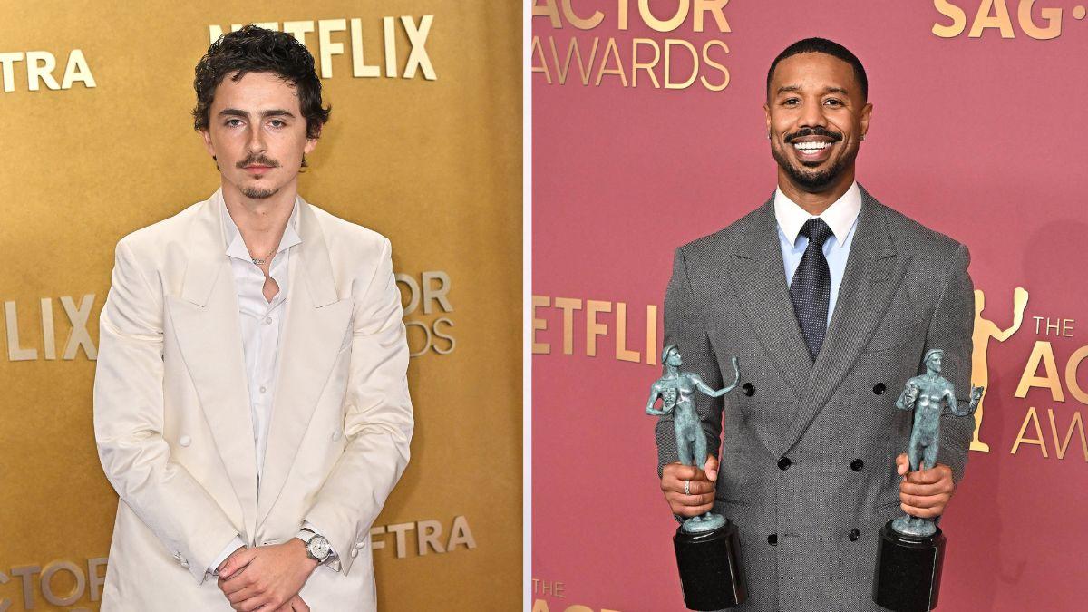 Photo of Timothée Chalamet and Michael B. Jordan