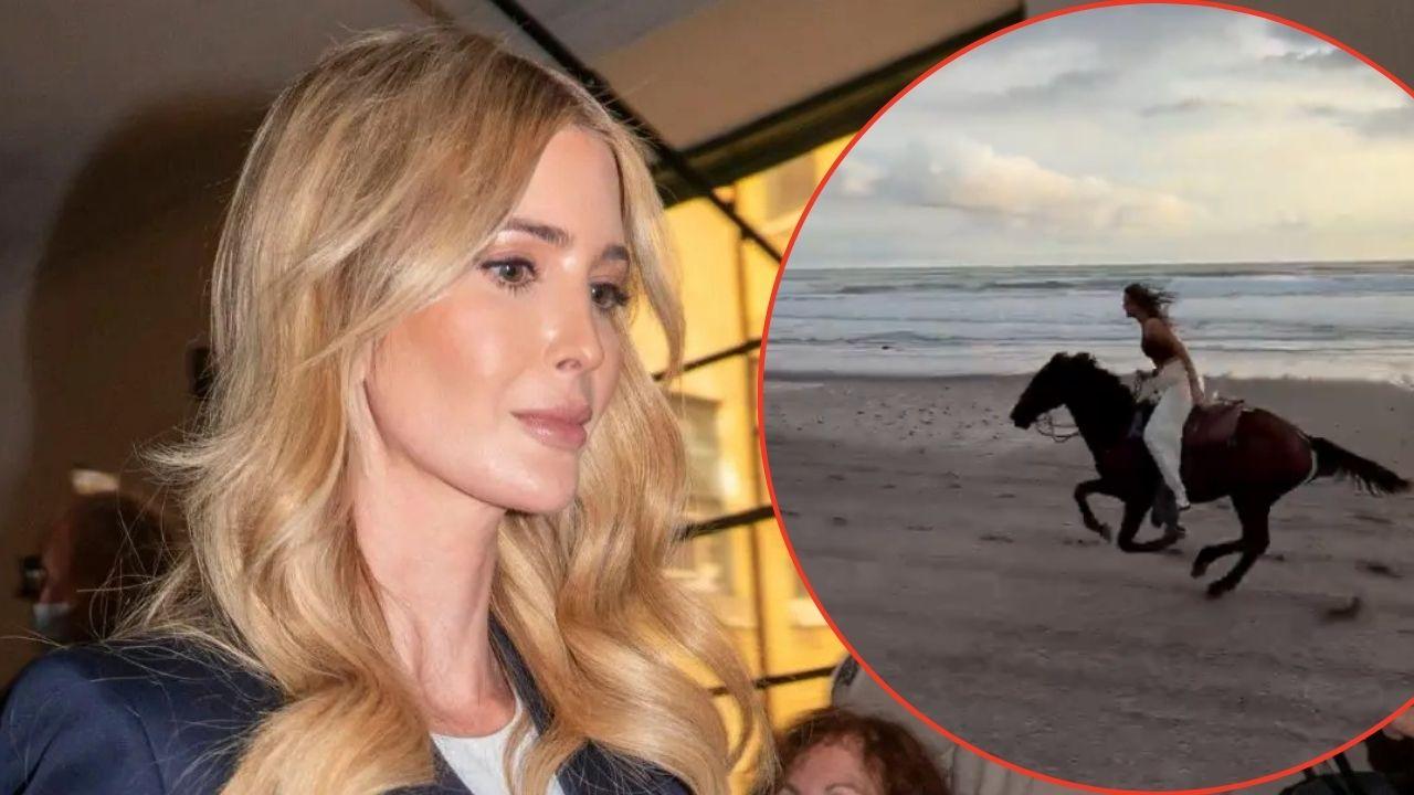 A photo of Ivanka Trump alongside a photo of Arabella on a horse
