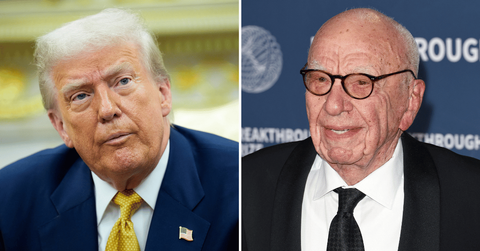 Split photo of Donald Trump, Rupert Murdoch
