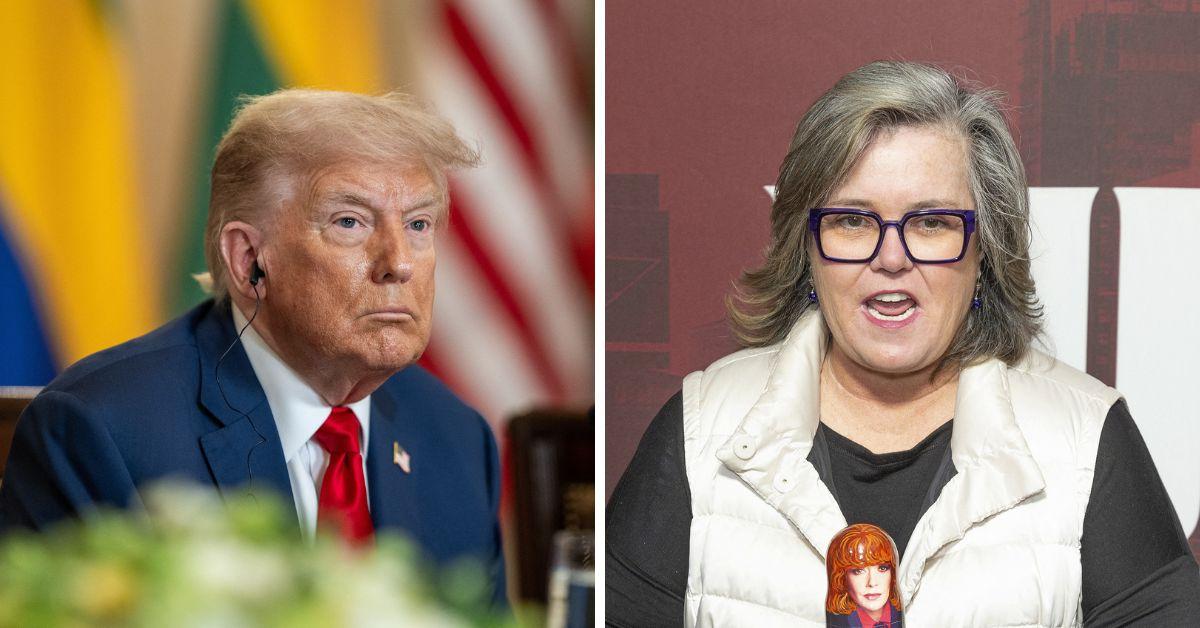 Split photo of Donald Trump, Rosie O'Donnell