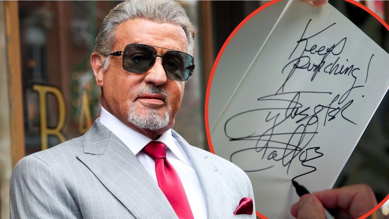 Photo of Sylvester Stallone and signature