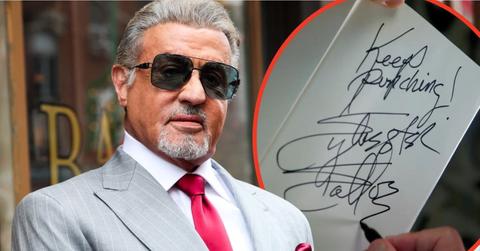 Photo of Sylvester Stallone and signature