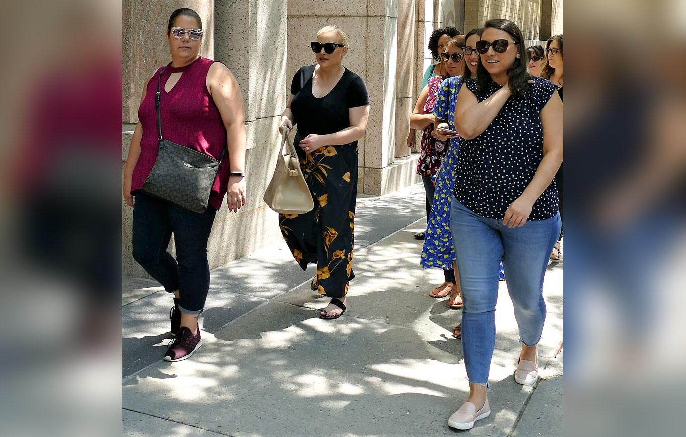 Meghan McCain Leaving the View Wearing A Black Top And Flowered Pants