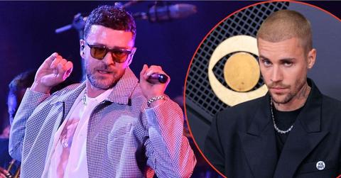 Photos of Justin Timberlake and Justin Bieber