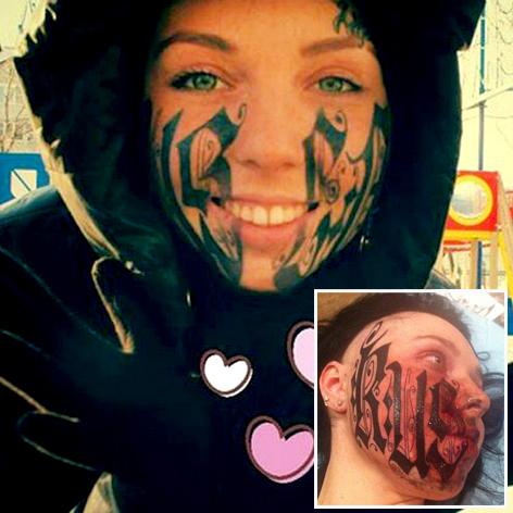 She Got Her Gf Face Tattooed on Her Face