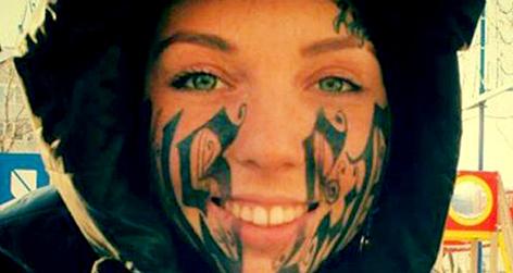 //lesya toumaniantz tattoo face