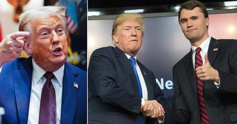 Split photos of Donald Trump and Charlie Kirk