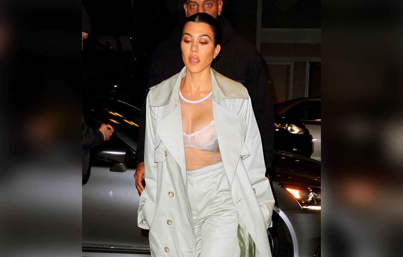 Kourtney Kardashian Suffers Nip Slip Wearing White Bra At Dinner