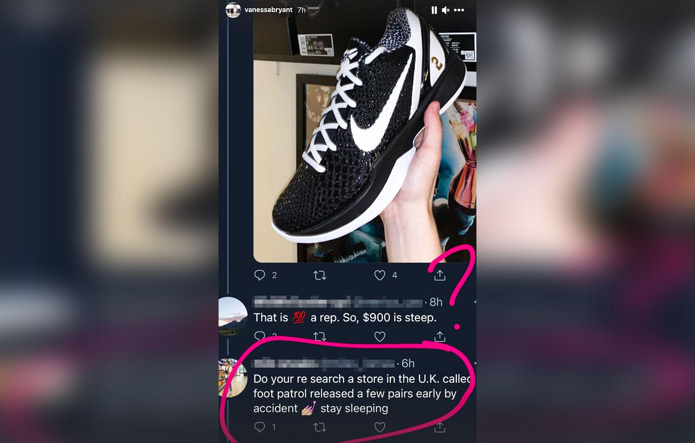 Vanessa Bryant Outraged Over Apparent 'Mambacita' Shoe Leak, 'Not