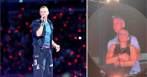 Split photo of Chris Martin, Kristin Cabot and Andy Byron